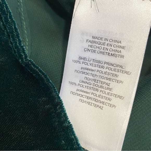 Lauren Ralph Lauren Dark Green Velvet Blouse - Picture 6 of 8